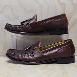 Florsheim Brown Leather Loafers Slip On Shoes Men 10 D 12036-221 Tassel